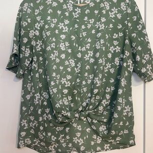 Lush Green Floral Blouse